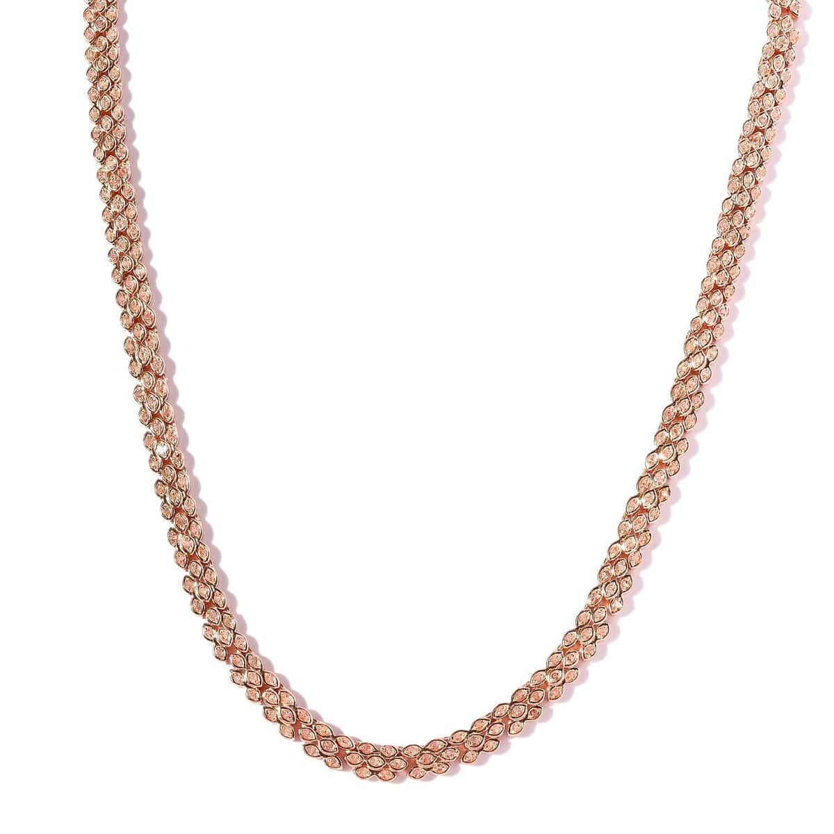 Uncut Natural Pink Diamond Necklace 20 Inches in Vermeil Rose Gold Over Sterling Silver 2.60 ctw image number 0
