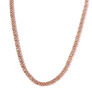 Uncut Natural Pink Diamond Necklace 20 Inches in Vermeil Rose Gold Over Sterling Silver 2.60 ctw