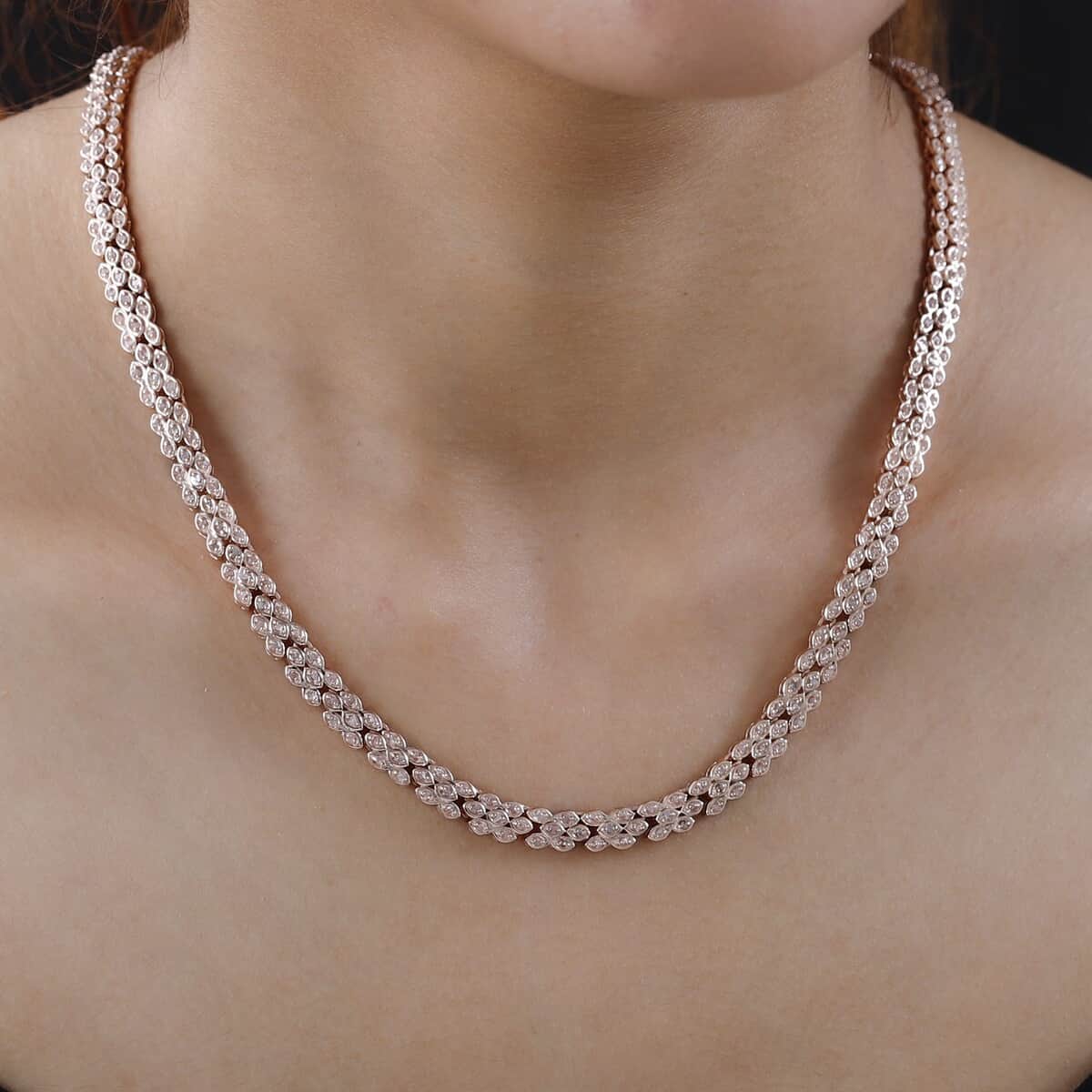 Uncut Natural Pink Diamond Necklace 20 Inches in Vermeil Rose Gold Over Sterling Silver 2.60 ctw image number 2