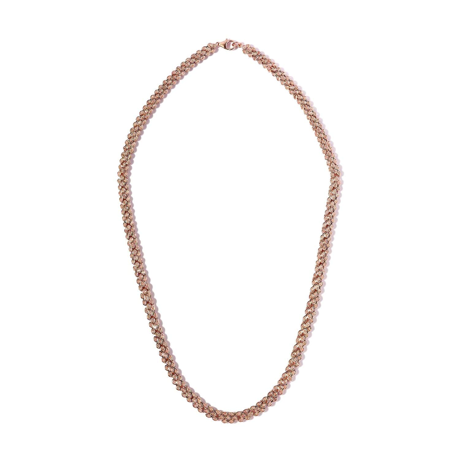 Buy Uncut Natural Pink Diamond Necklace 20 Inches in Vermeil Rose 