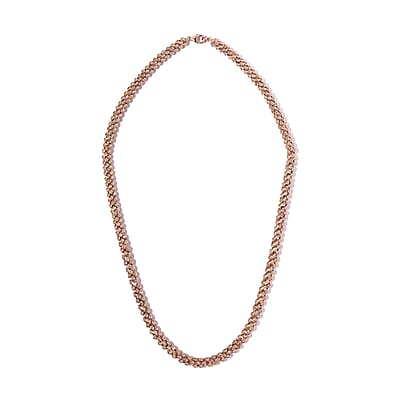 Uncut Natural Pink Diamond Necklace 20 Inches in Vermeil Rose Gold Over Sterling Silver 2.60 ctw