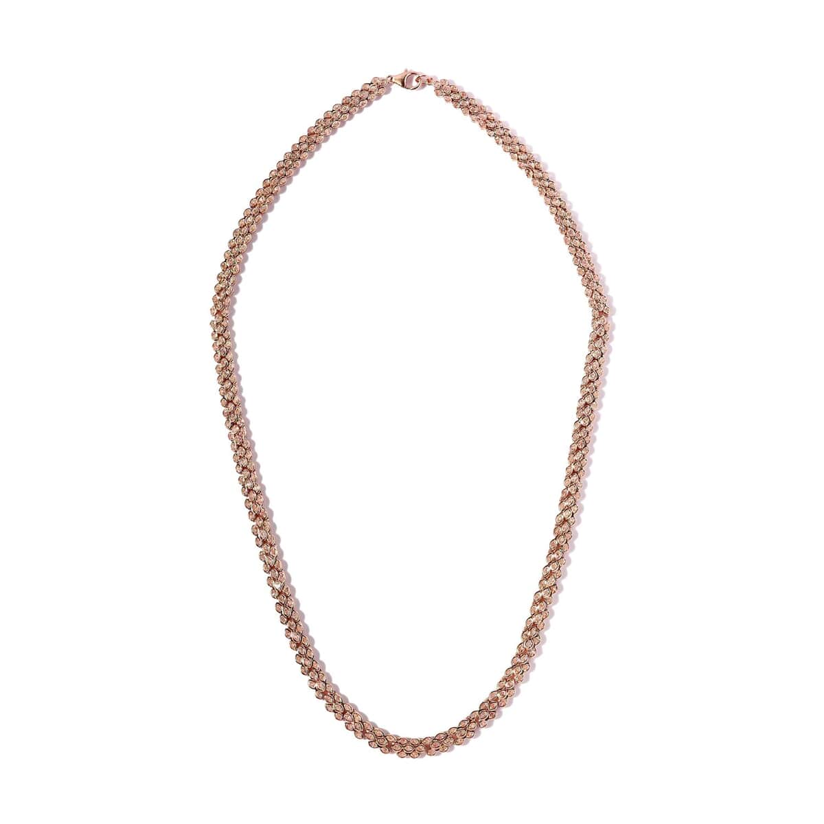 Uncut Natural Pink Diamond Necklace 20 Inches in Vermeil Rose Gold Over Sterling Silver 2.60 ctw image number 3