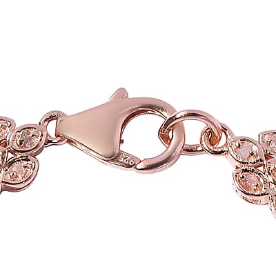 Uncut Natural Pink Diamond Necklace 20 Inches in Vermeil Rose Gold Over Sterling Silver 2.60 ctw