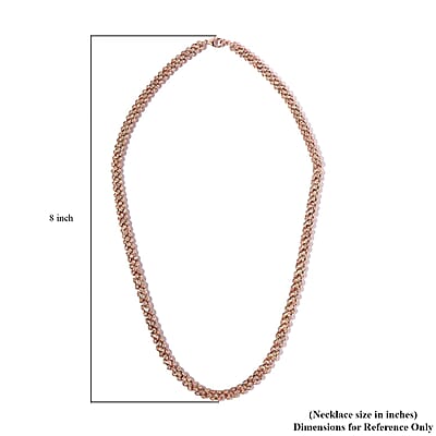 Uncut Natural Pink Diamond Necklace 20 Inches in Vermeil Rose Gold Over Sterling Silver 2.60 ctw