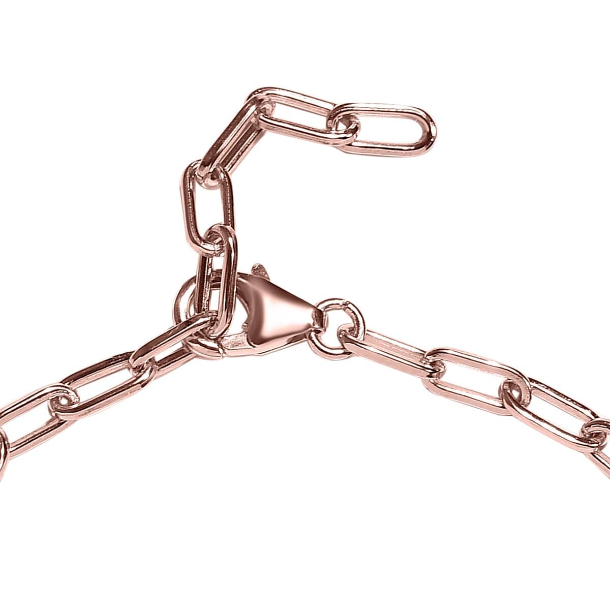Uncut Natural Pink Diamond Paper Clip Chain Bracelet in Vermeil Rose Gold Over Sterling Silver (7.25 In) 0.30 ctw image number 3