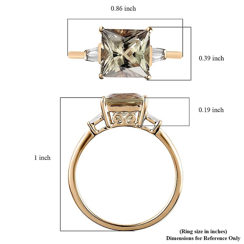 Luxoro 14K Yellow Gold AAA Turkizite and G-H I3 Diamond Ring (Size 6.0) 3.00 ctw