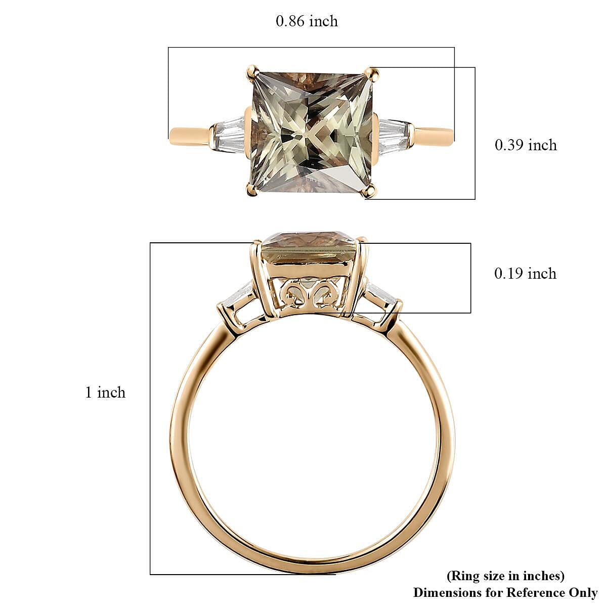 Luxoro 14K Yellow Gold AAA Turkizite and G-H I3 Diamond Ring (Size 8.0) 3.20 ctw image number 6