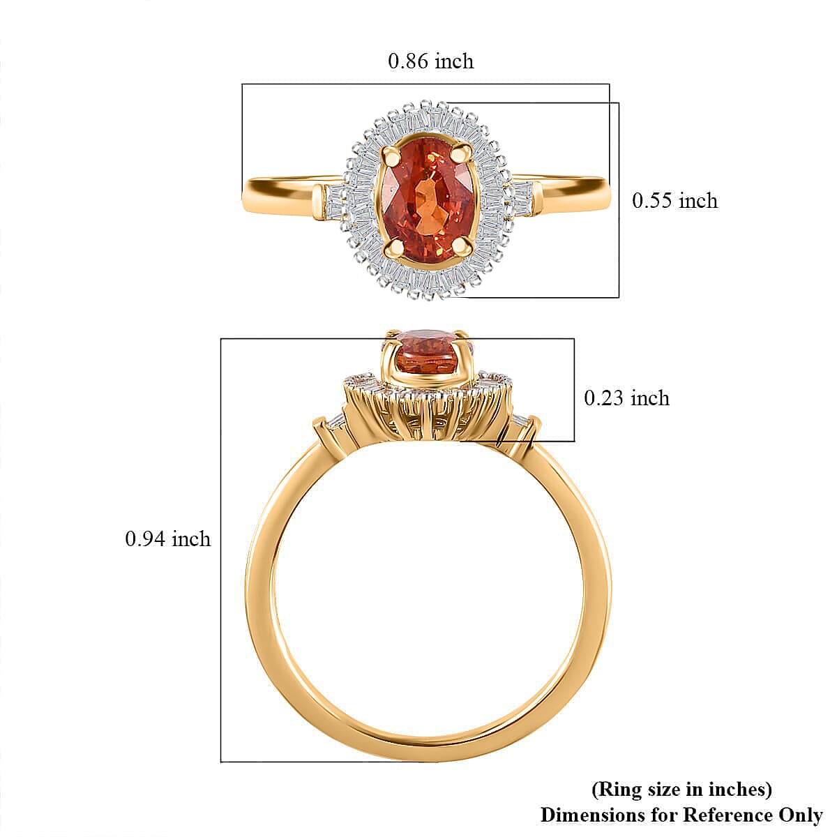 Iliana 18K Yellow Gold AAA Songea Sapphire and G-H SI Diamond Halo Ring (Size 8.0) 1.30 ctw image number 5