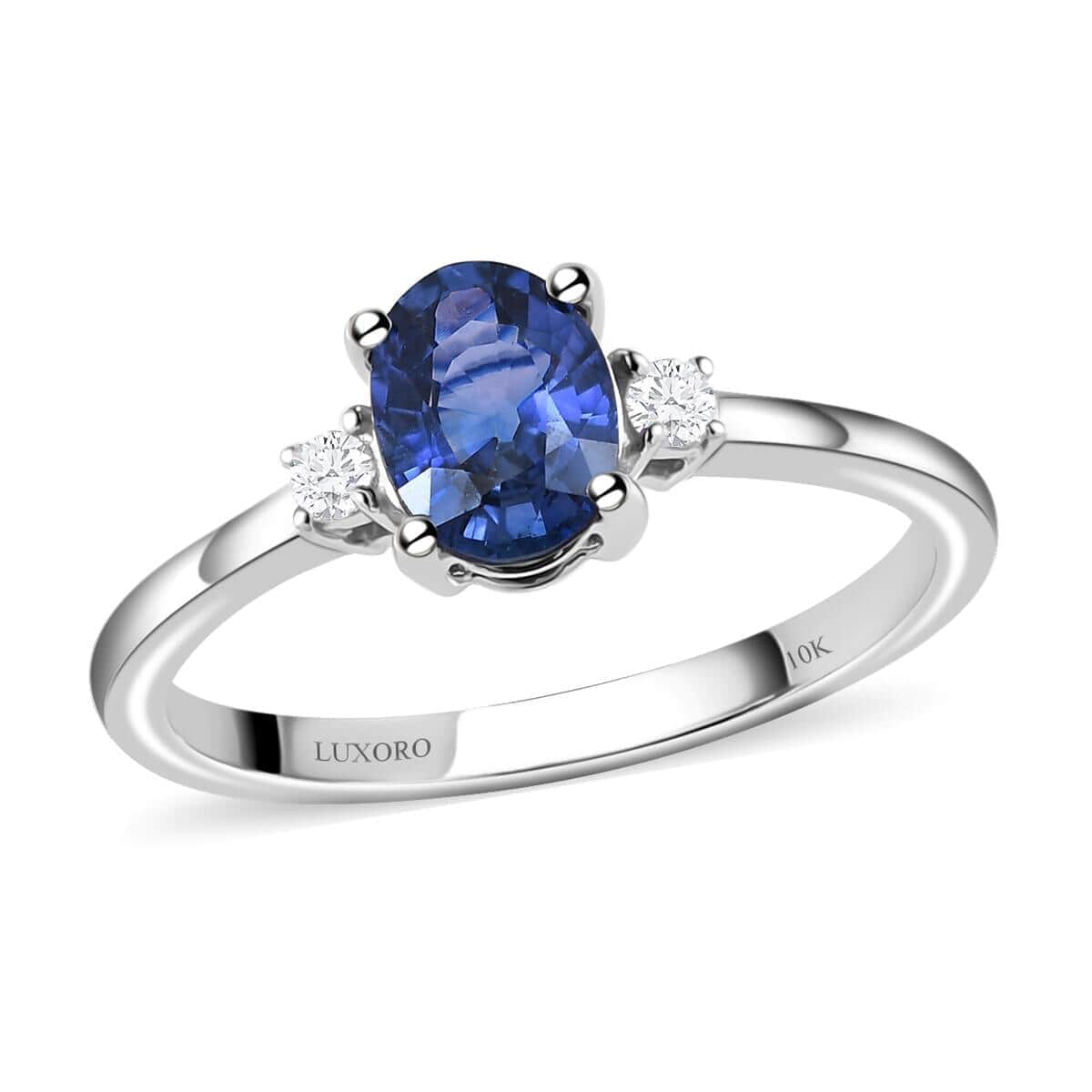 Luxoro 14K White Gold AAA Color Change Sapphire and G-H I3 Diamond Ring (Size 6.0) 1.10 ctw image number 0
