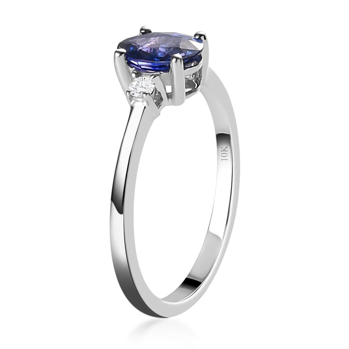 Luxoro 14K White Gold AAA Color Change Sapphire and G-H I3 Diamond Ring (Size 6.0) 1.10 ctw image number 3