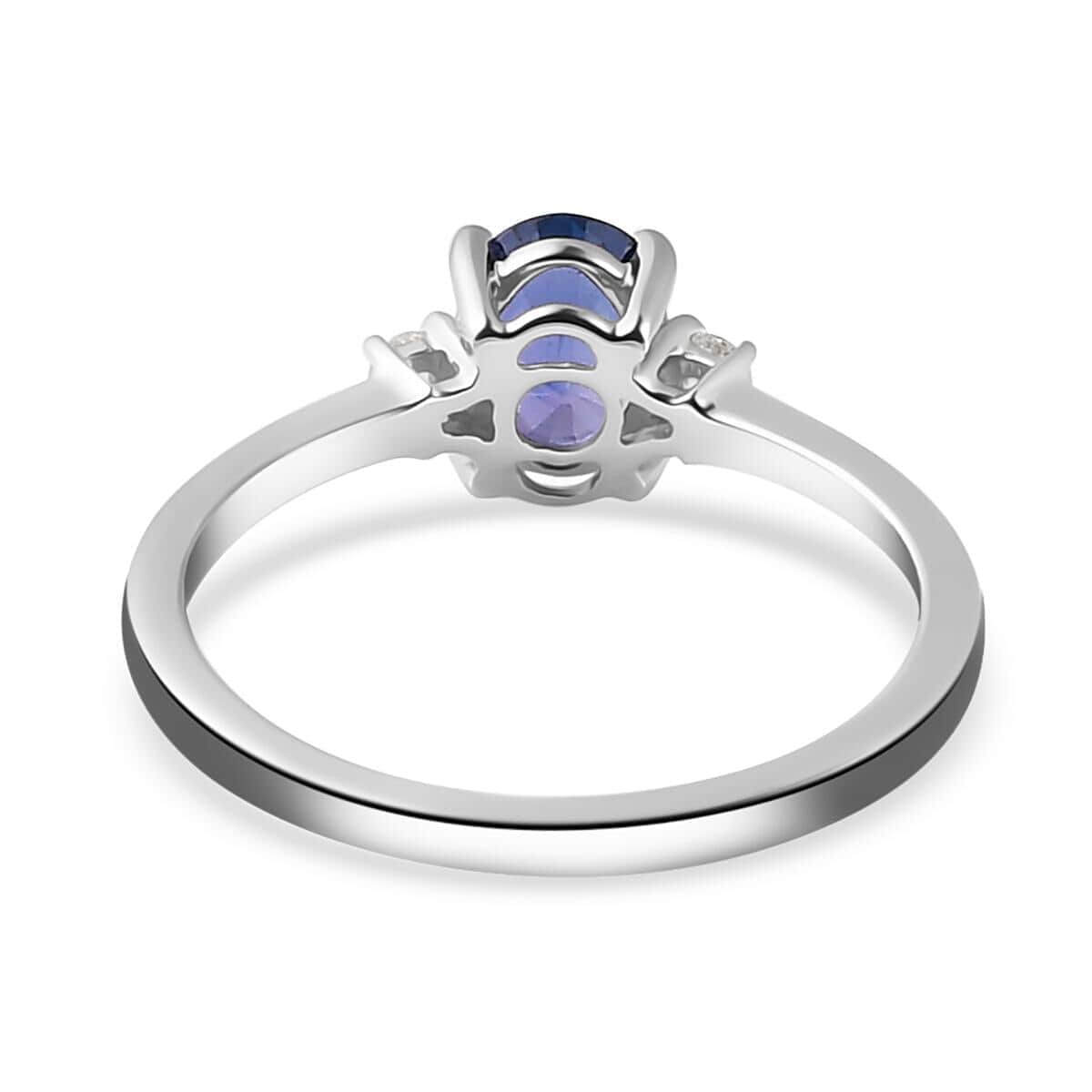 Luxoro 14K White Gold AAA Color Change Sapphire and G-H I3 Diamond Ring (Size 6.0) 1.10 ctw image number 4