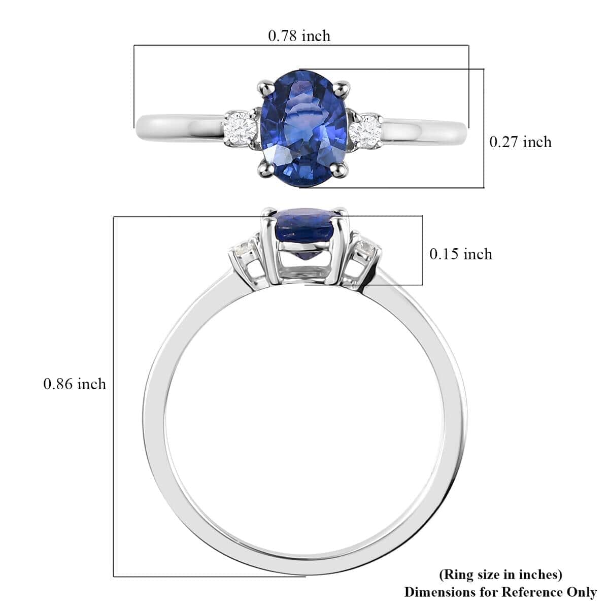 Luxoro 14K White Gold AAA Color Change Sapphire and G-H I3 Diamond Ring (Size 6.0) 1.10 ctw image number 5