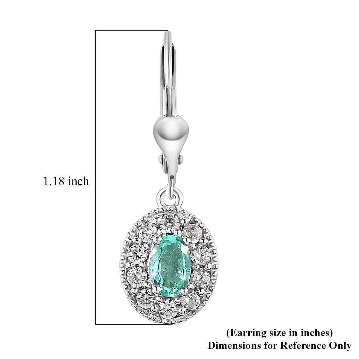 Ethiopian Emerald and White Zircon Lever Back Earrings in Platinum Over Sterling Silver 1.85 ctw image number 4