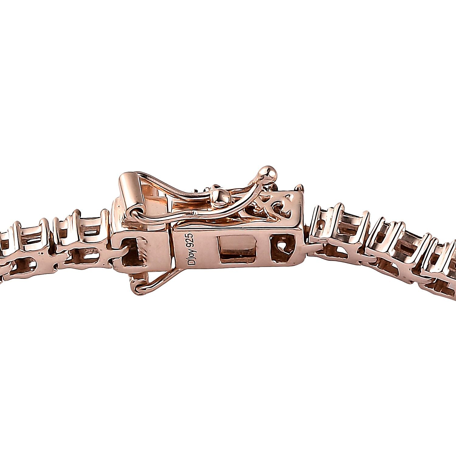 Natural Champagne Diamond Linking Bracelet in Vermeil Rose Gold Over Sterling Silver (7.25 In) 9.75 Grams 2.25 ctw