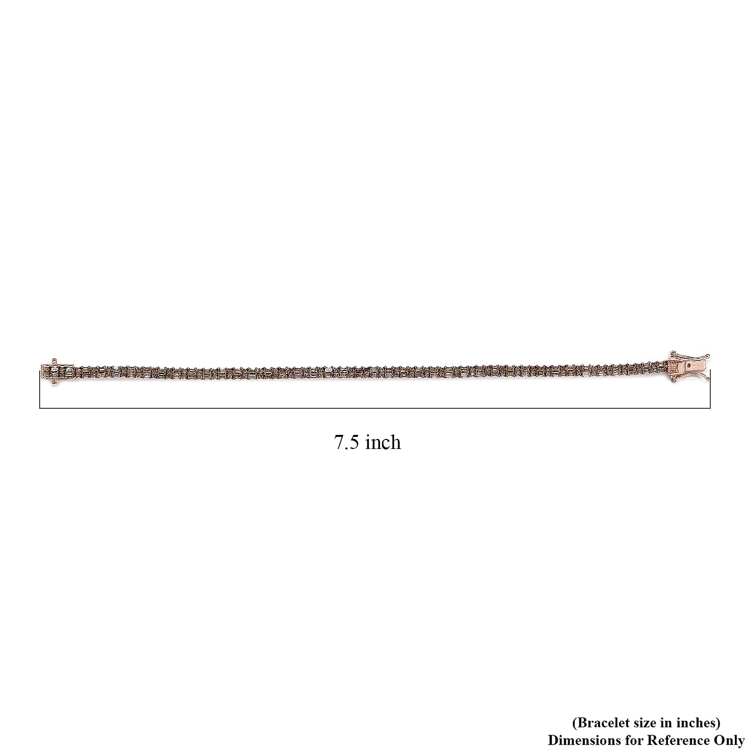 Natural Champagne Diamond Linking Bracelet in Vermeil Rose Gold Over Sterling Silver (7.25 In) 9.75 Grams 2.25 ctw