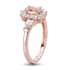 Marropino Morganite and Natural White Zircon Sunburst Ring in Vermeil Rose Gold Over Sterling Silver (Size 10.0) 1.00 ctw image number 3