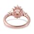 Marropino Morganite and Natural White Zircon Sunburst Ring in Vermeil Rose Gold Over Sterling Silver (Size 10.0) 1.00 ctw image number 4