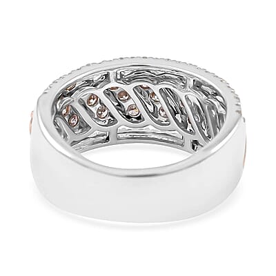 NY Closeout 14K Rose Gold I1 Natural Pink and White Diamond Ring (Size 10.0) 7.30 Grams 1.00 ctw