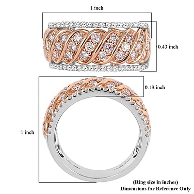 NY Closeout 14K Rose Gold I1 Natural Pink and White Diamond Ring (Size 10.0) 7.30 Grams 1.00 ctw