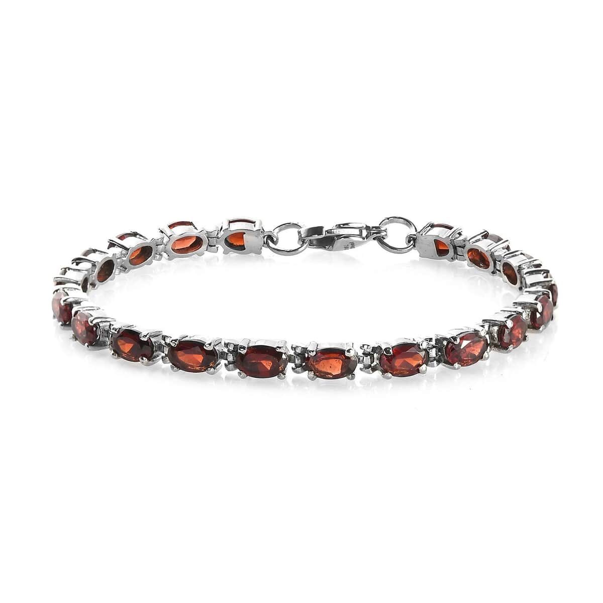 Mozambique Garnet Tennis Bracelet in Stainless Steel (6.50 In) 9.65 ctw image number 0
