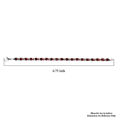 Mozambique Garnet 10.80 ctw Tennis Bracelet in Stainless Steel (6.50 In), Tarnish-Free, Waterproof, Sweat Proof Jewelry