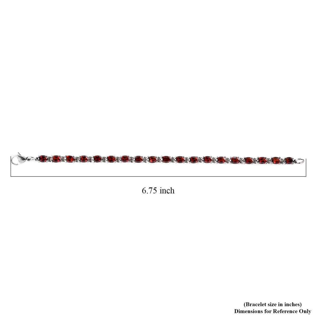 Mozambique Garnet Tennis Bracelet in Stainless Steel (6.50 In) 9.65 ctw image number 4