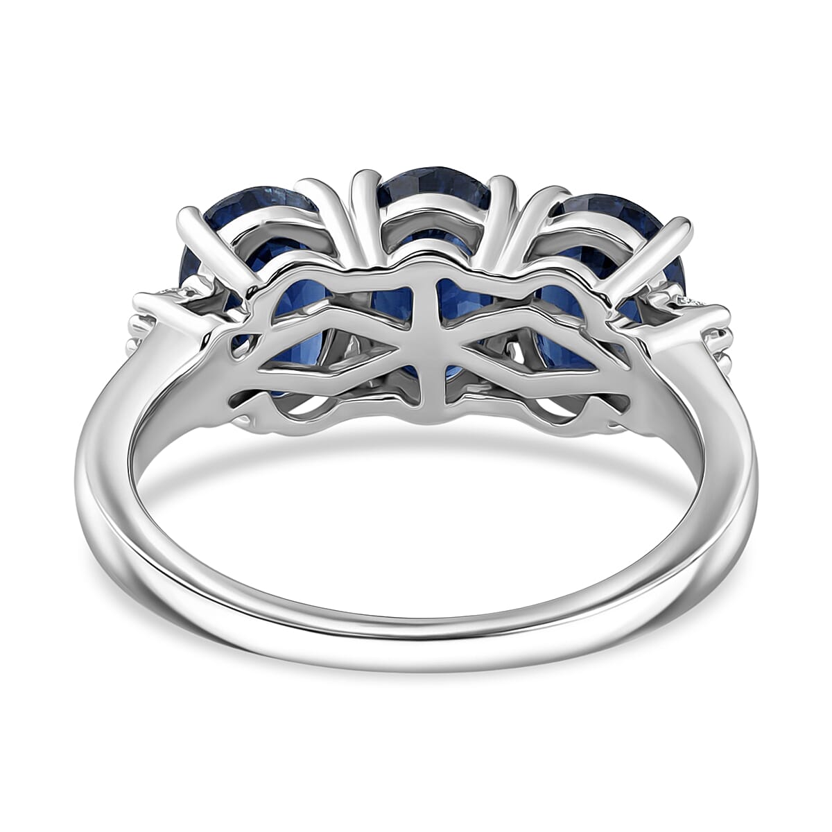 Kashmir Kyanite and Diamond 3.00 ctw Ring in Platinum Over Sterling Silver (Size 11.5)