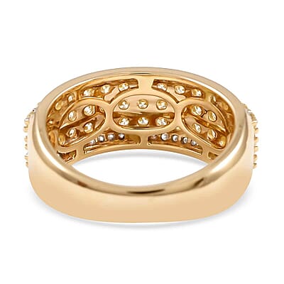 Yellow and White Diamond 1.00 ctw Band Ring in 14K Yellow Gold (Size 10.0)