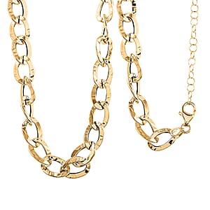 Doorbuster Maestro Gold Collection Italian 18K Yellow Gold Antico Oro Hammered Bold Curb Necklace 18-20 Inches 9.51 Grams