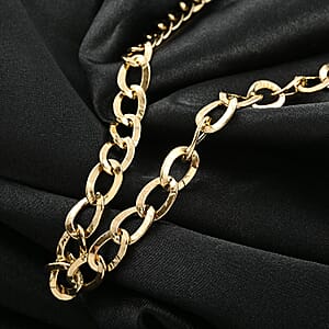 Maestro Gold Collection Italian 18K Yellow Gold Antico Oro Hammered Curb Necklace (18-20 Inches) (9.51 Grams)