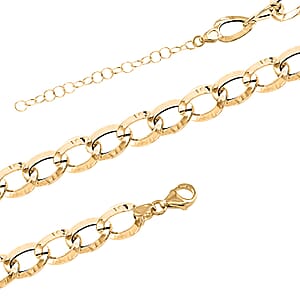 Maestro Gold Collection Italian 18K Yellow Gold Antico Oro Hammered Curb Necklace (18-20 Inches) (9.51 Grams)