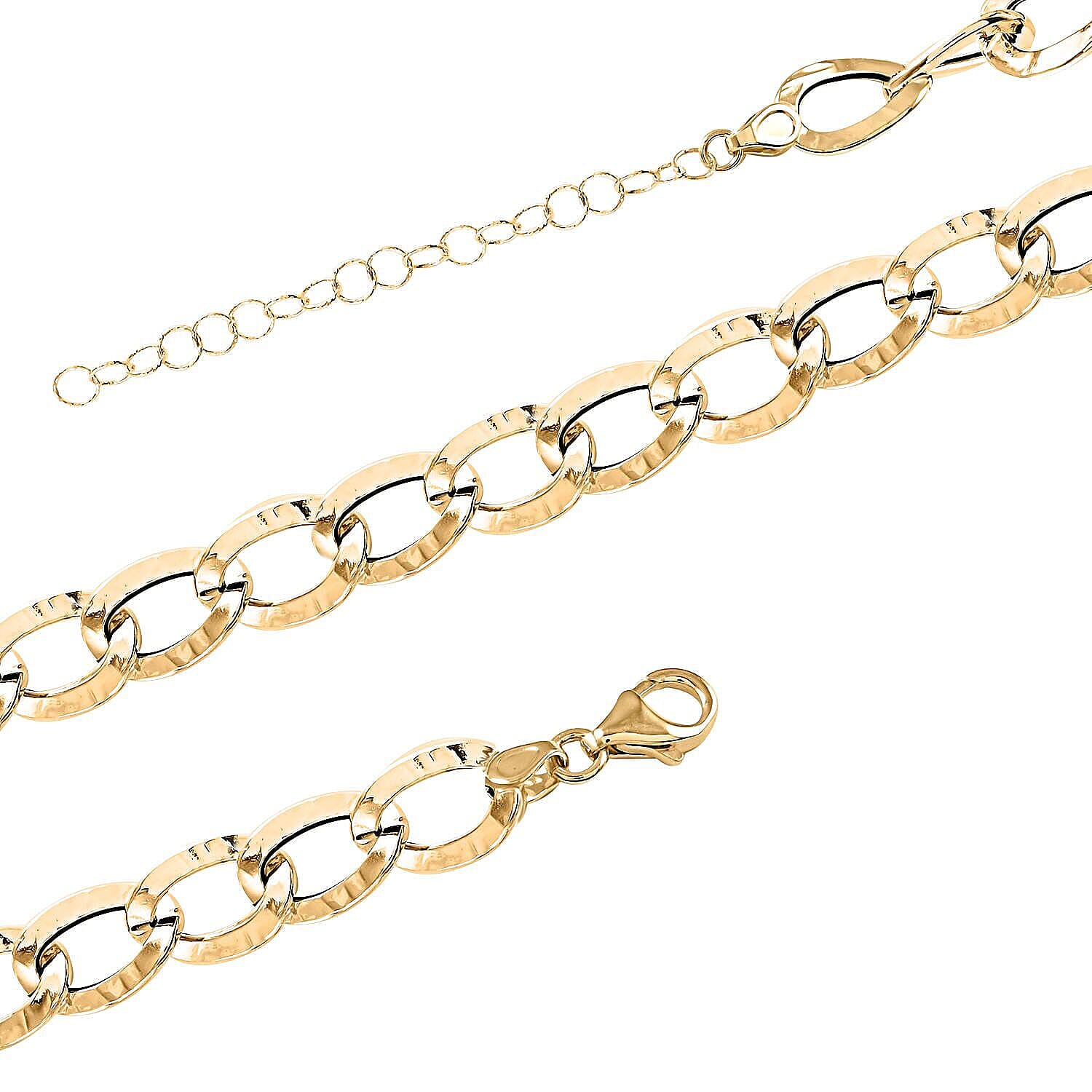 Maestro Gold Collection Italian 18K Yellow Gold Antico Oro Hammered Curb Necklace (18-20 Inches) (9.51 Grams)