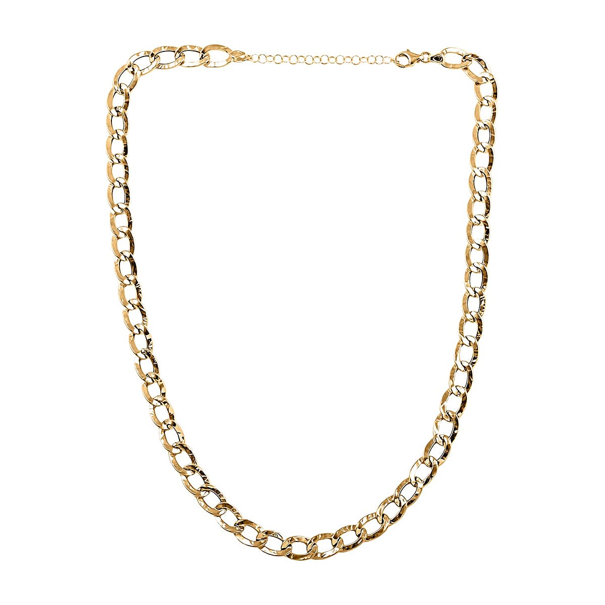 Doorbuster Maestro Gold Collection Italian 18K Yellow Gold Antico Oro Hammered Bold Curb Necklace 18-20 Inches 9.51 Grams image number 5