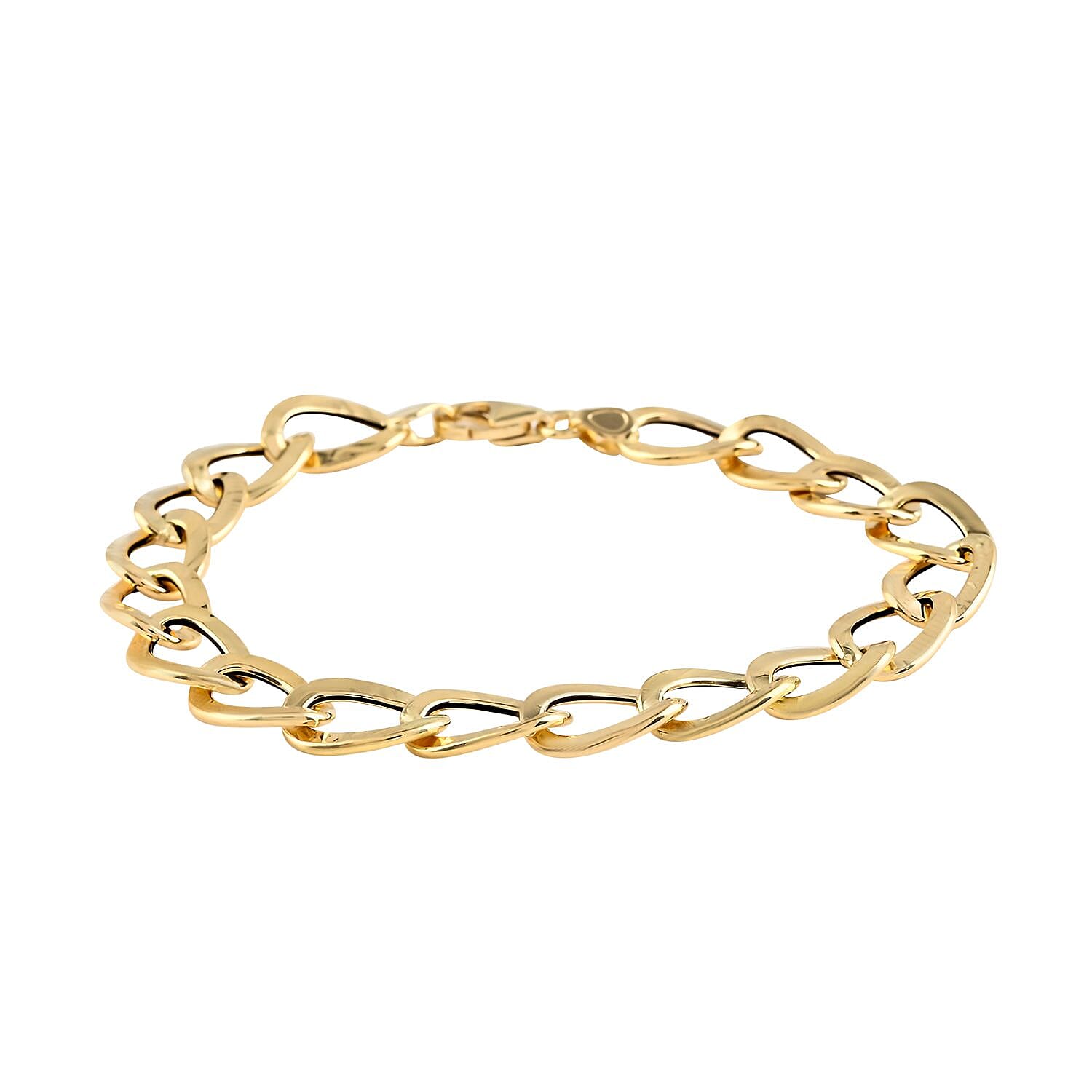 Maestro Gold Collection Italian 18K Yellow Gold Antico Oro Hammered Curb Bracelet (7.00 Inches) (4.21 Grams)