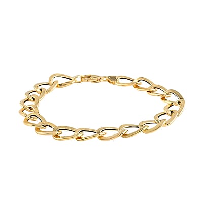 Maestro Gold Collection Italian 18K Yellow Gold Antico Oro Hammered Curb Bracelet (7.00 Inches) (4.21 Grams)
