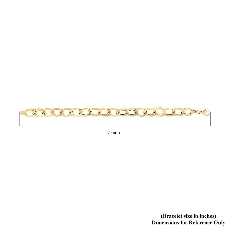 Maestro Gold Collection Italian 18K Yellow Gold Antico Oro Hammered Curb Bracelet (7.00 Inches) (4.21 Grams)