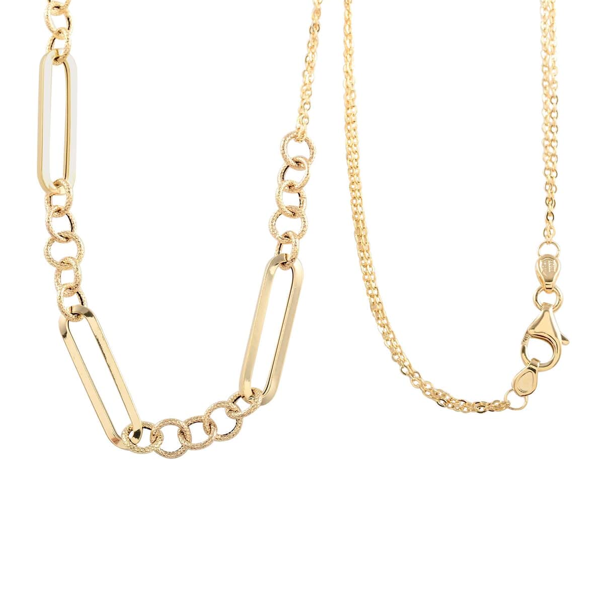 Maestro Gold Collection Italian 10K Yellow Gold Paperclip Stations Necklace 18-20 Inches 4.60 Grams image number 0