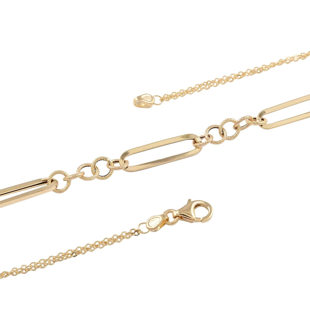 Maestro Gold Collection Italian 10K Yellow Gold Paperclip Stations Necklace 18-20 Inches 4.60 Grams image number 2