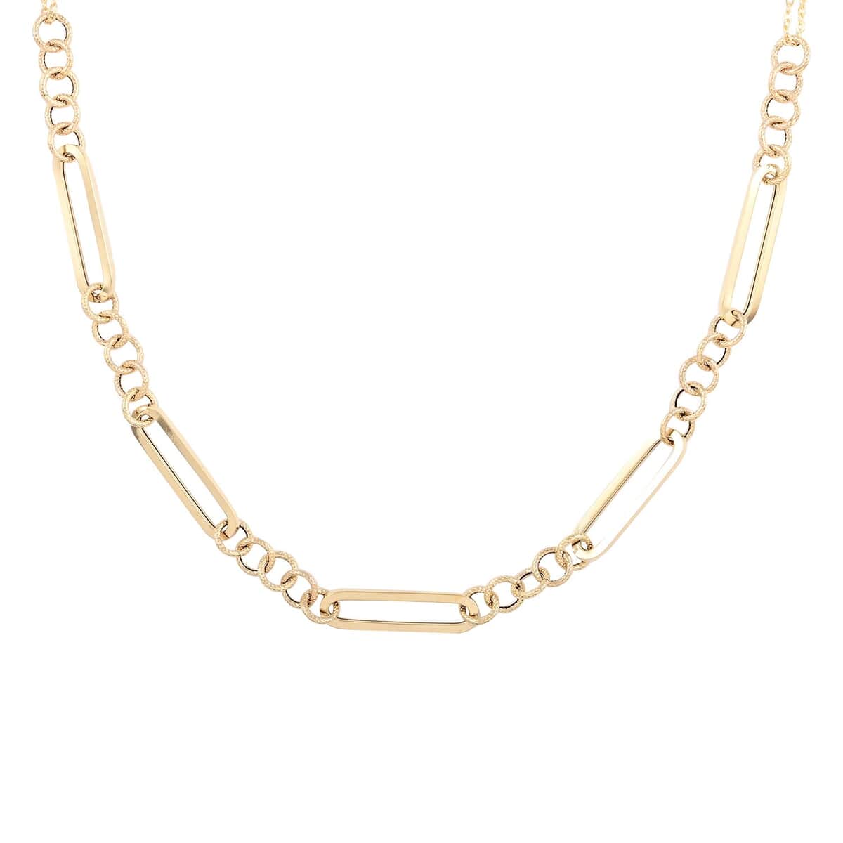 Maestro Gold Collection Italian 10K Yellow Gold Paperclip Stations Necklace 18-20 Inches 4.60 Grams image number 3