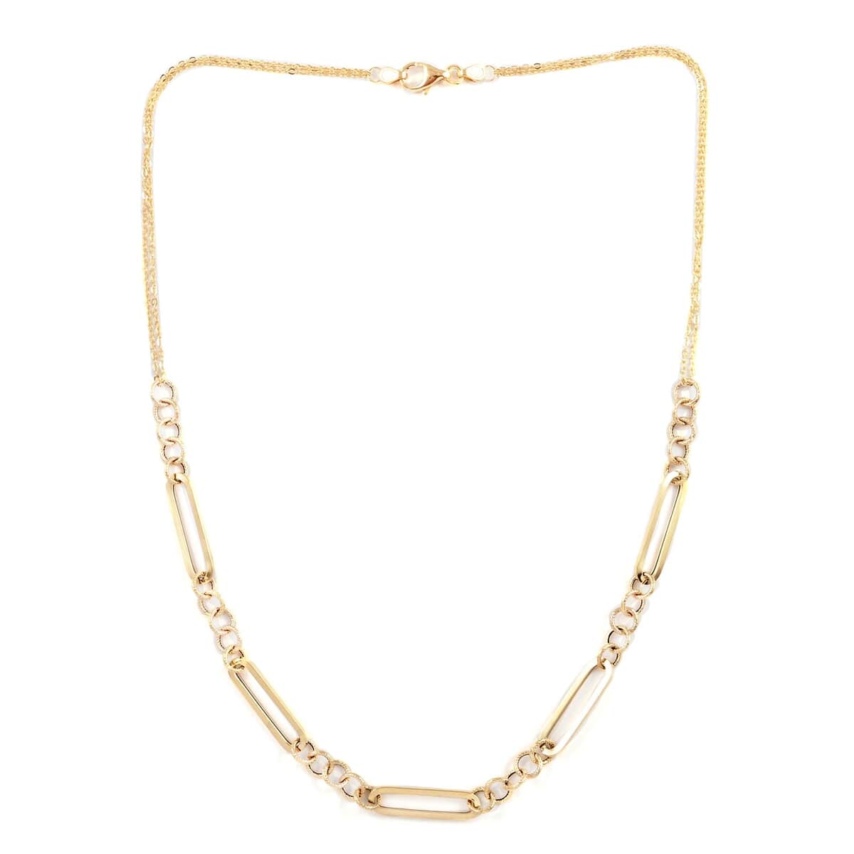 Maestro Gold Collection Italian 10K Yellow Gold Paperclip Stations Necklace 18-20 Inches 4.60 Grams image number 5