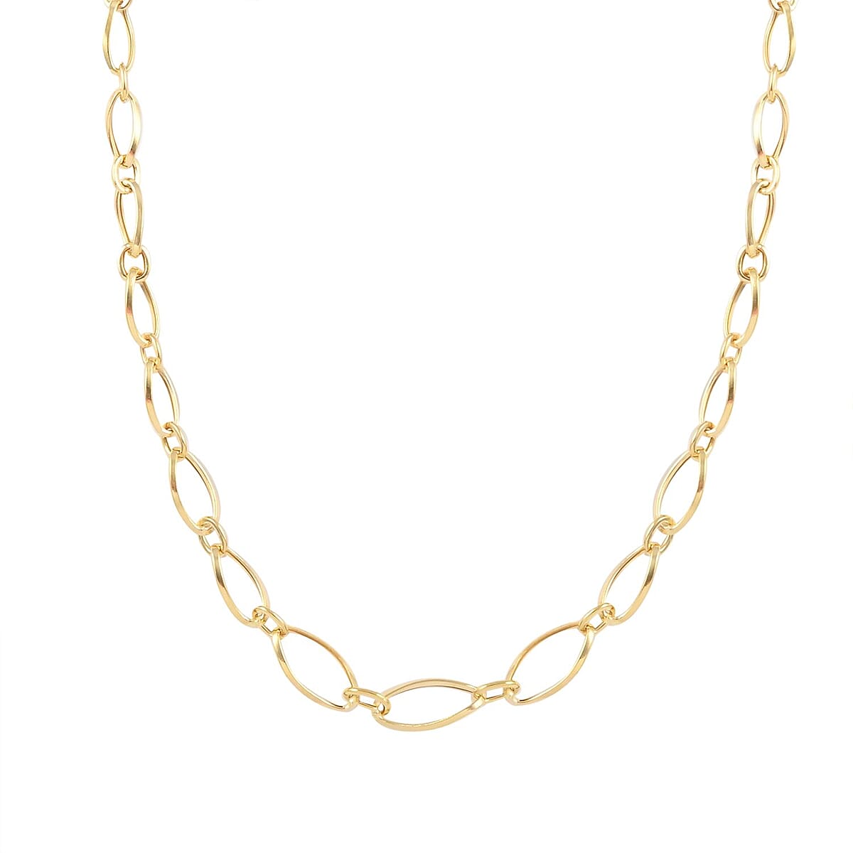 Maestro Gold Collection Italian 10K Yellow Gold Oval Twisted Mirror Link Necklace 20 Inches 6.70 Grams image number 3
