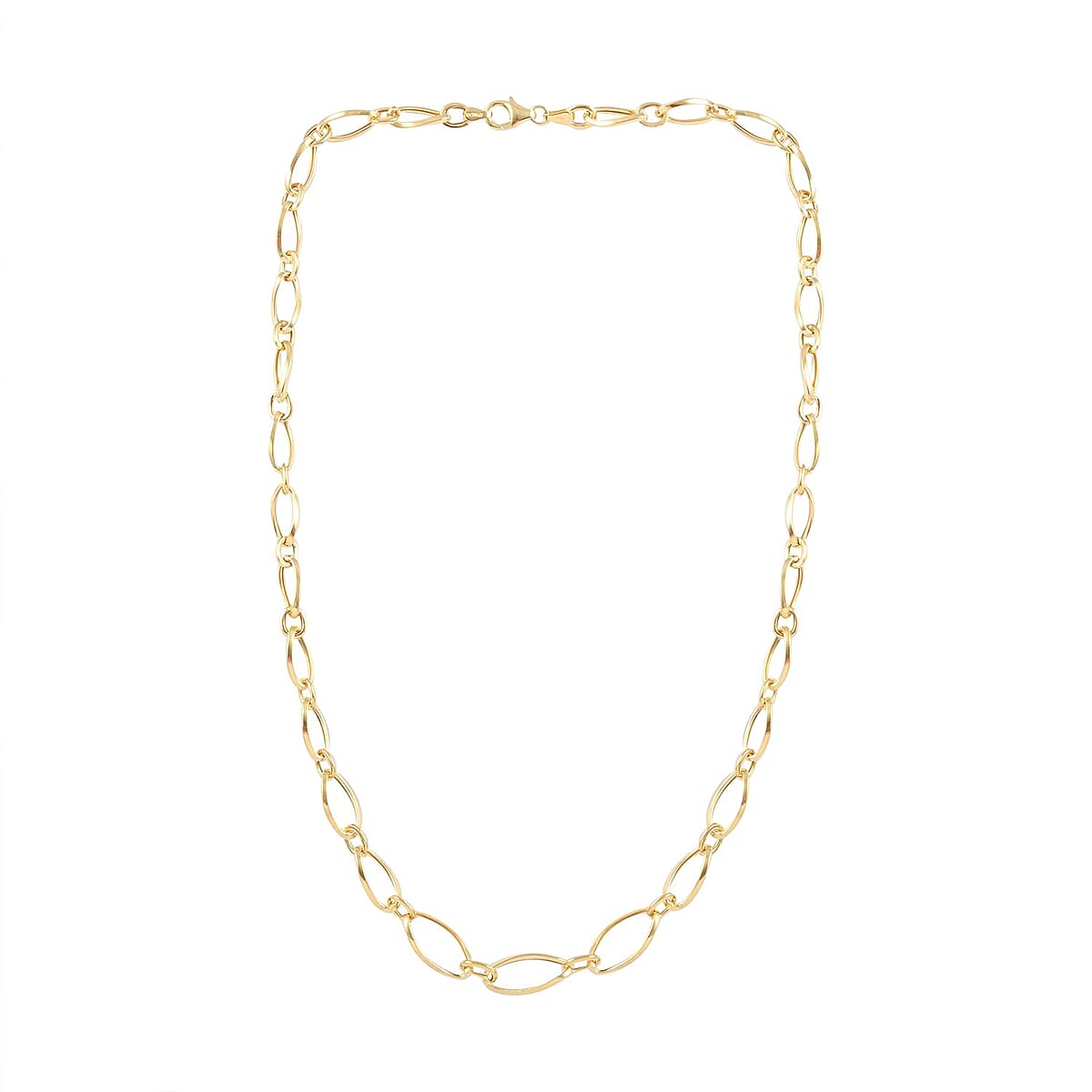 Maestro Gold Collection Italian 10K Yellow Gold Oval Twisted Mirror Link Necklace 20 Inches 6.70 Grams image number 5