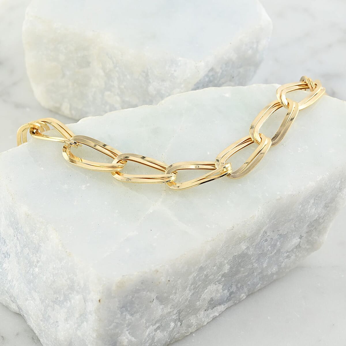 Maestro Gold Collection Italian 10K Yellow Gold Double Link Bracelet (7.50 In) 3.40 Grams image number 1