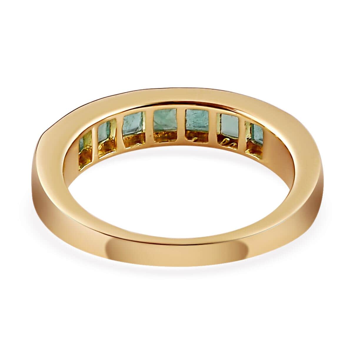 Ethiopian Emerald Half Eternity Band Ring in Vermeil Yellow Gold Over Sterling Silver (Size 9.0) 1.00 ctw image number 4