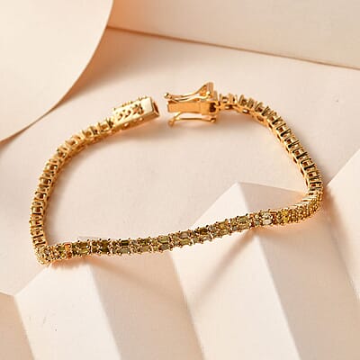 Yellow Diamond Linking Bracelet in Vermeil Yellow Gold Over Sterling Silver (7.25 In) 2.25 ctw