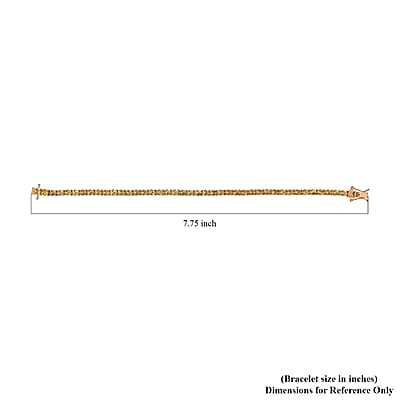 Yellow Diamond Linking Bracelet in Vermeil Yellow Gold Over Sterling Silver (7.25 In) 2.25 ctw