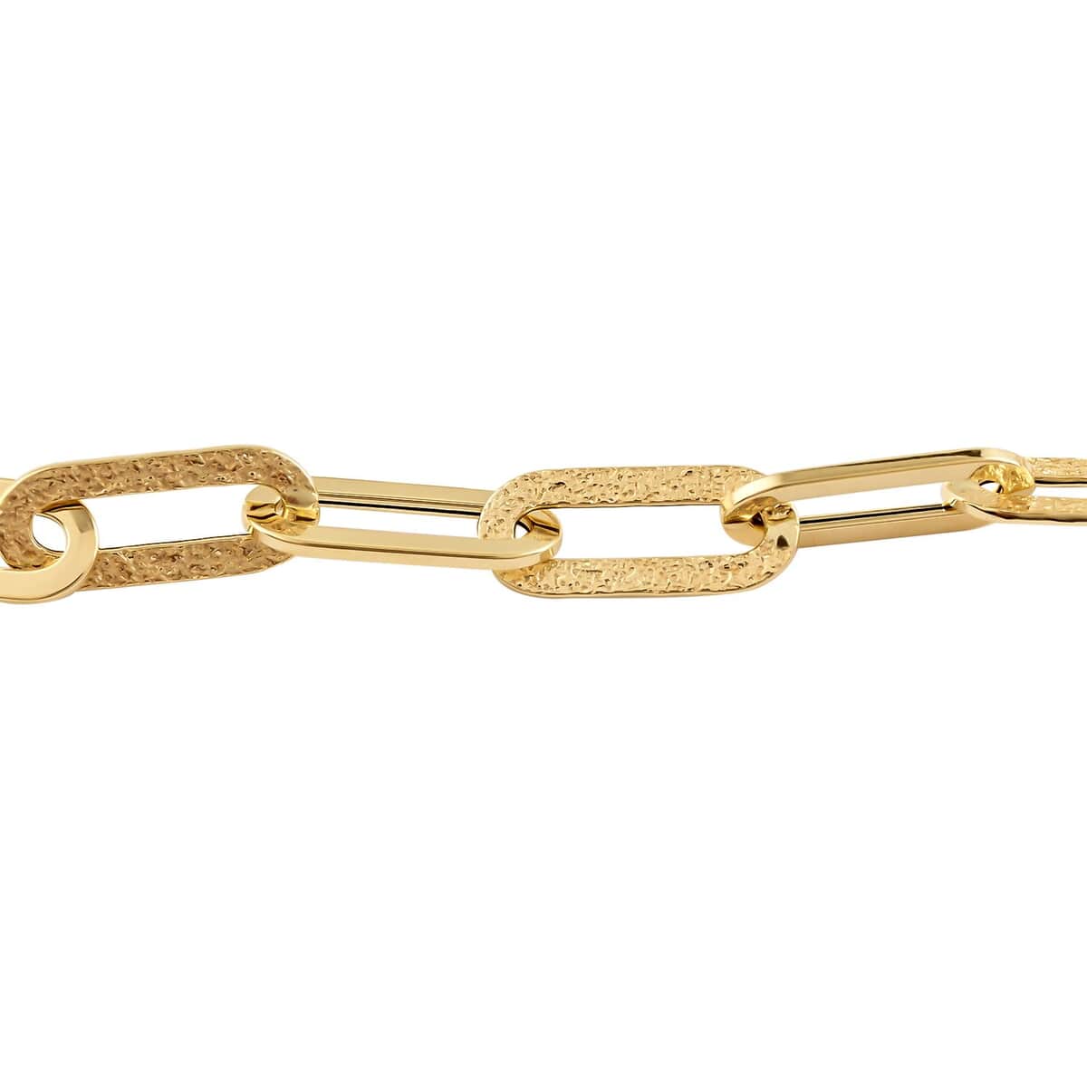 Maestro Gold Collection Italian 14K Yellow Gold Glitter Diamond Cut Paper Clip Bracelet (7.50 In) 2.50 Grams image number 2