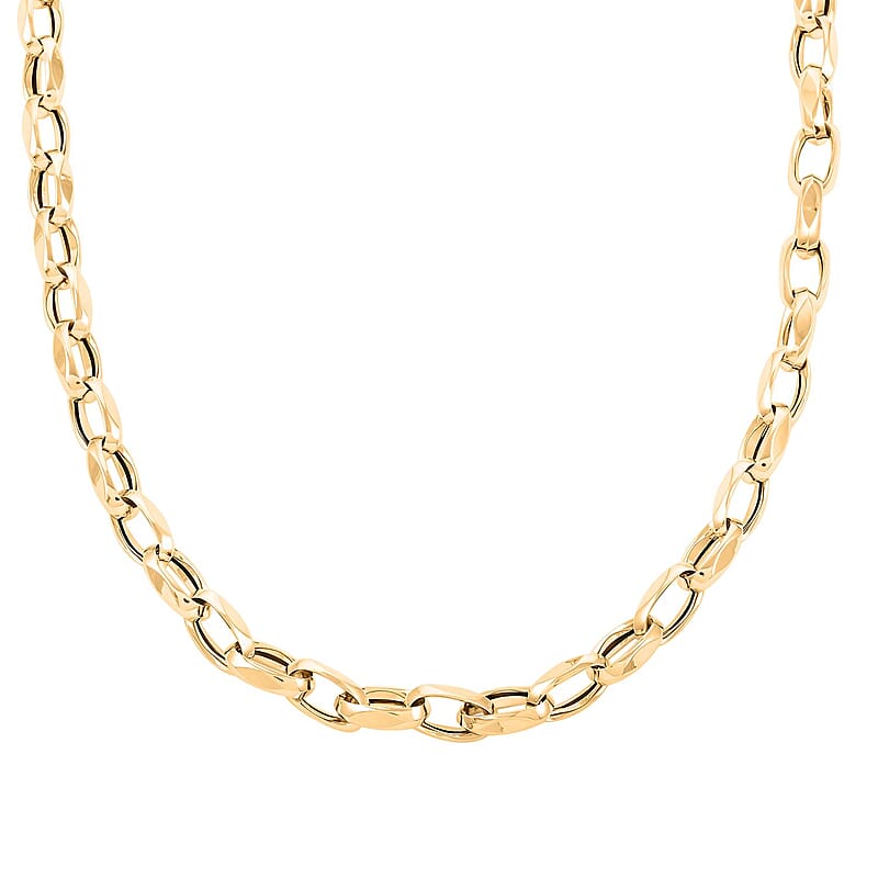 Italian 7mm Diamond Cut Torchon Necklace in 14K Yellow Gold 13.20 Grams 20 Inches
