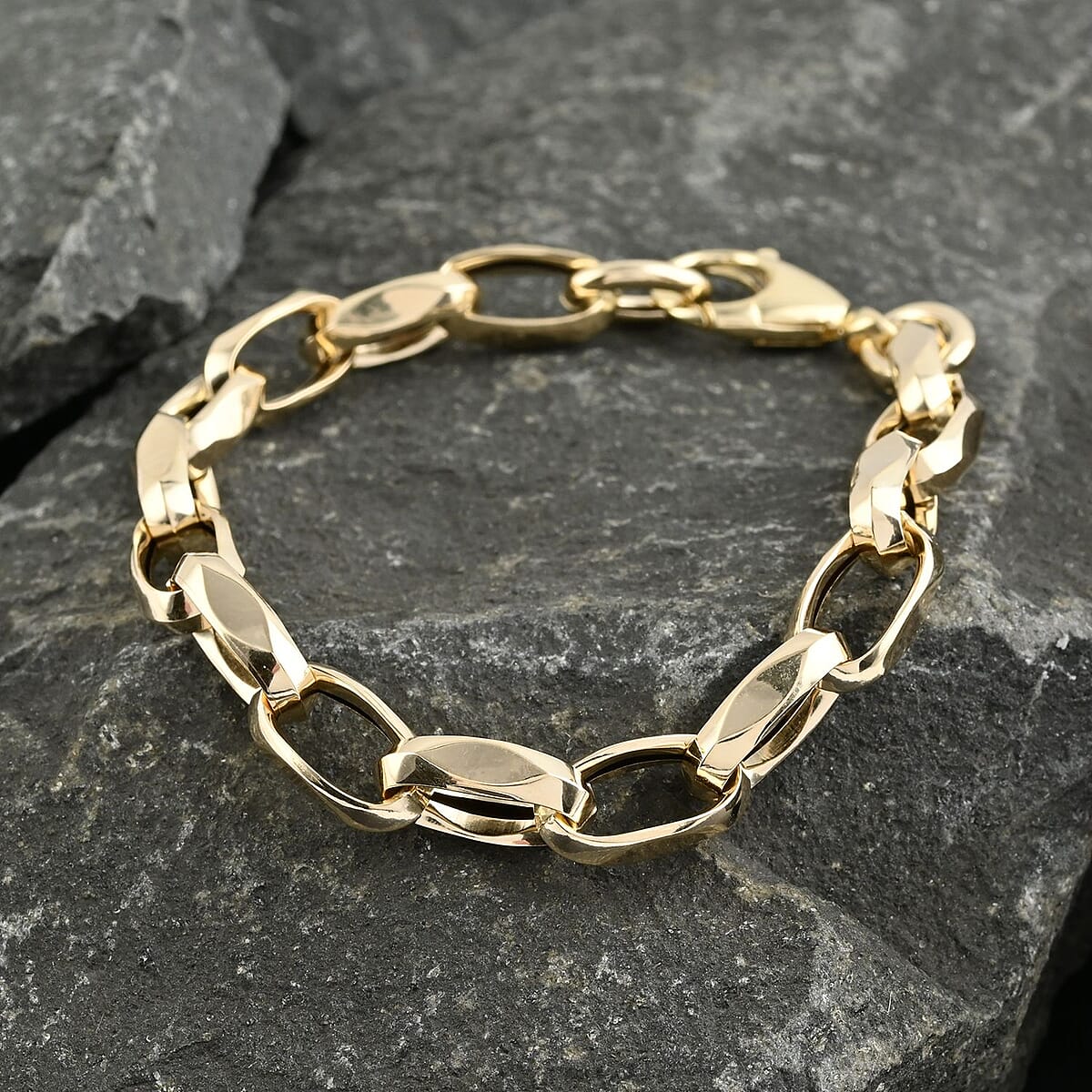 Maestro Gold Collection Italian 14K Yellow Gold Concave Reflection Bold Bracelet (7.00 In) 5.50 Grams image number 1