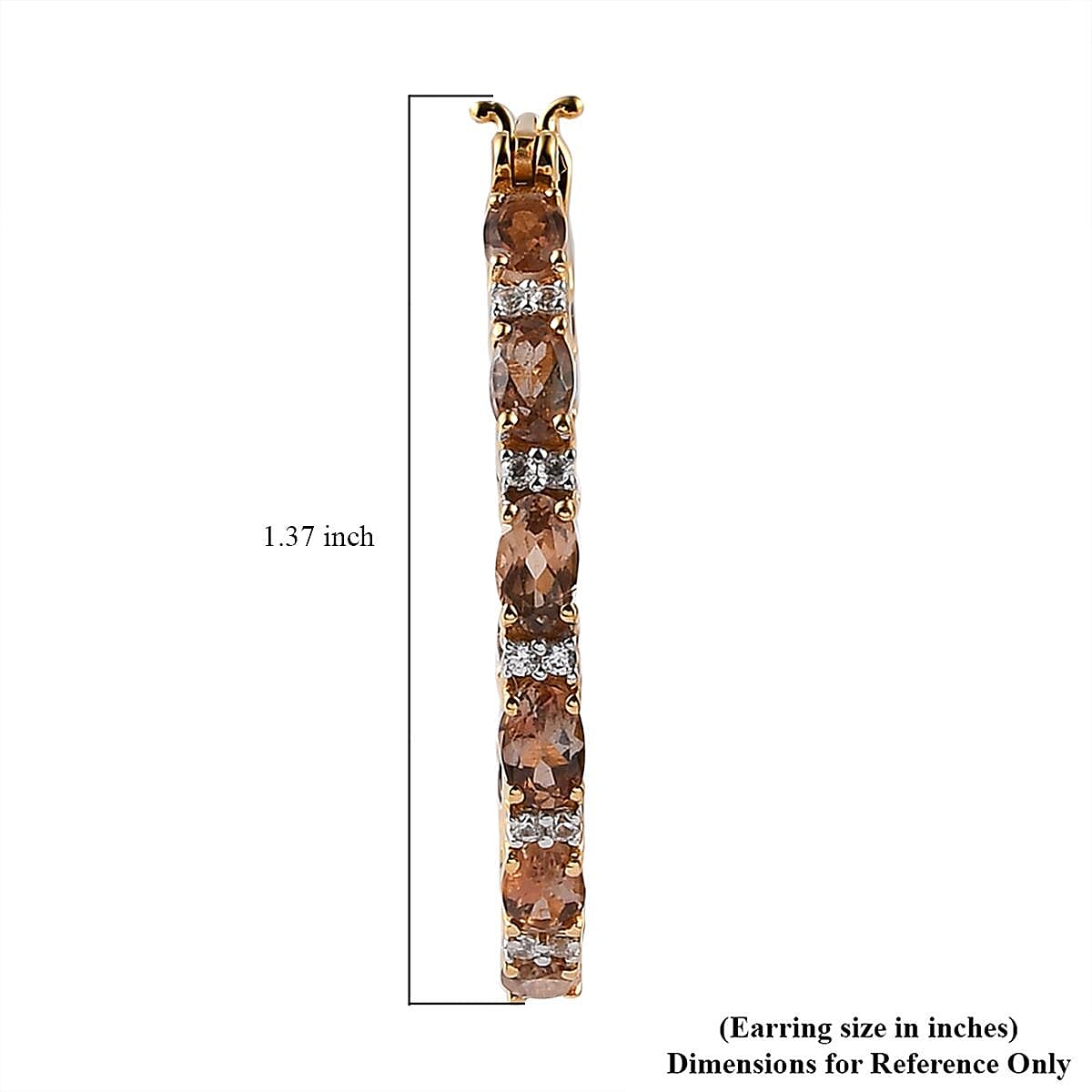 Jenipapo Andalusite and White Zircon Inside Out Hoop Earrings in Vermeil Yellow Gold Over Sterling Silver 6.60 ctw